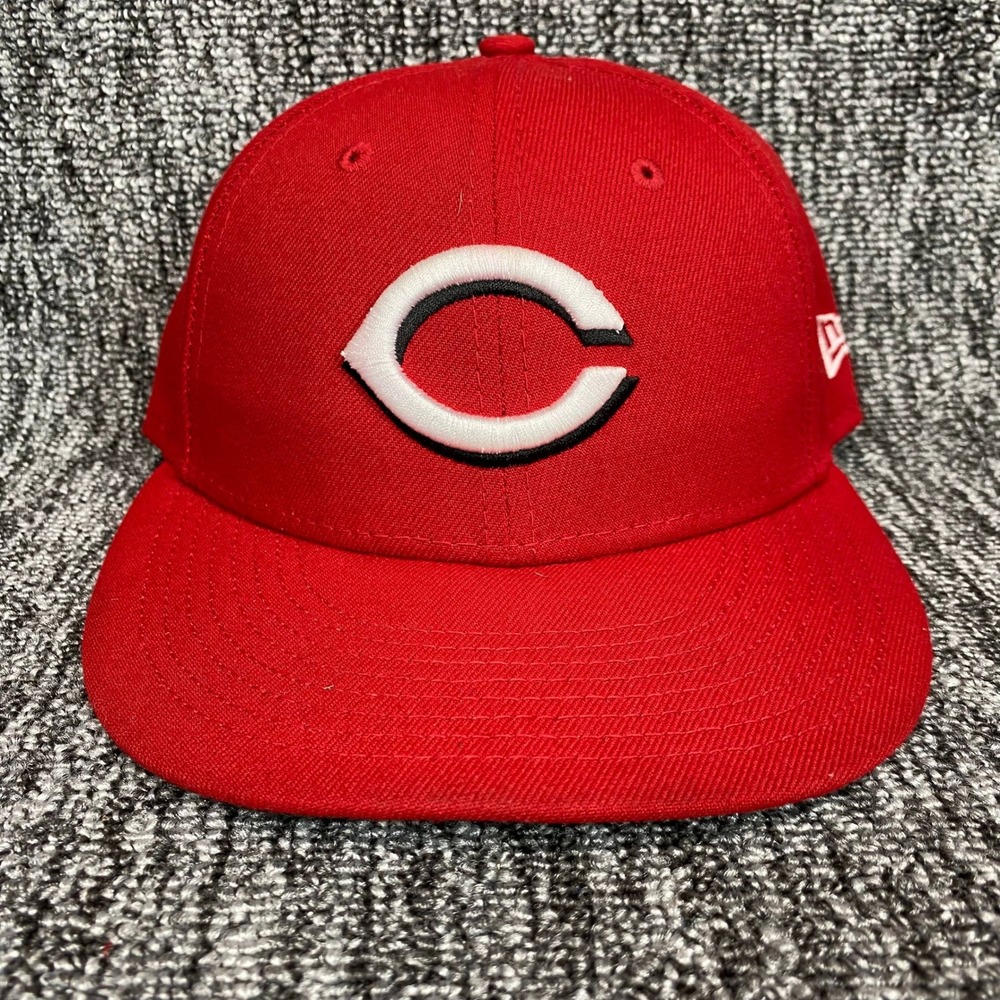 New Era Cincinnati Reds Baseball Hat Men 7 1/4 Red 59FIFTY Fitted MLB Cap